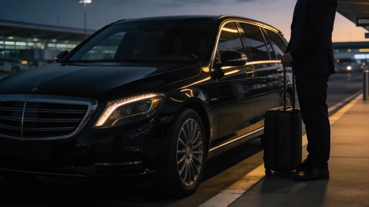 Transfer-Fahrzeug am Flughafen – Reise- und Auslandsschutz